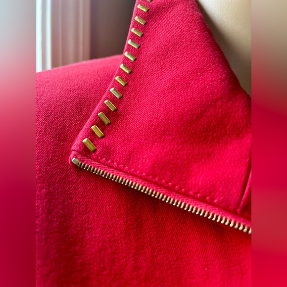 ST. JOHN SPORT Red & Gold Cotton Jacket Size P - Picture 3 of 12